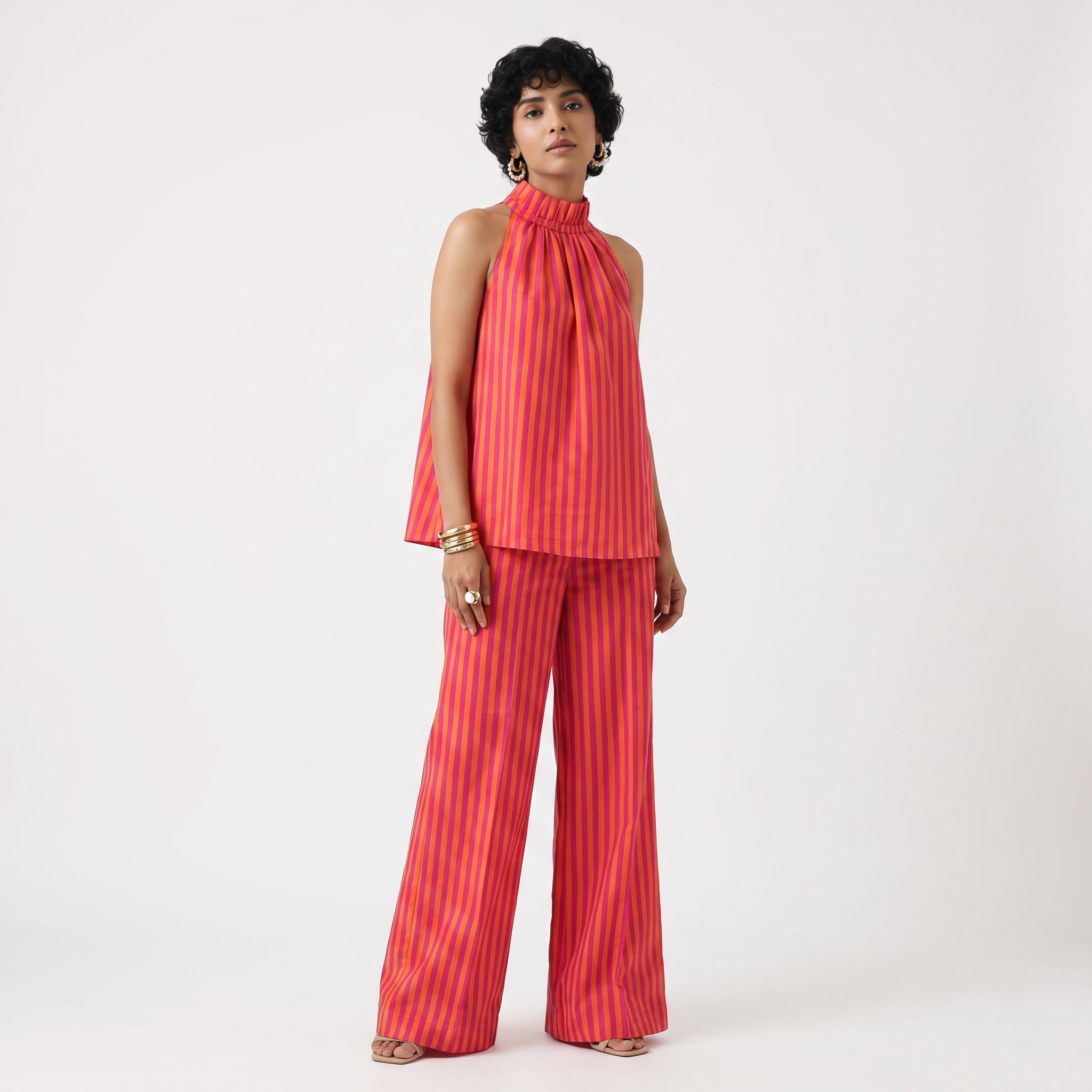 Meira sunset stripe co-ord set – styled detail by Ozel
