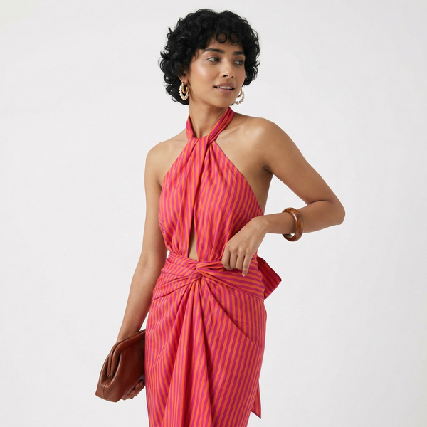 Ariana Sunset Drape Dress by Ozel