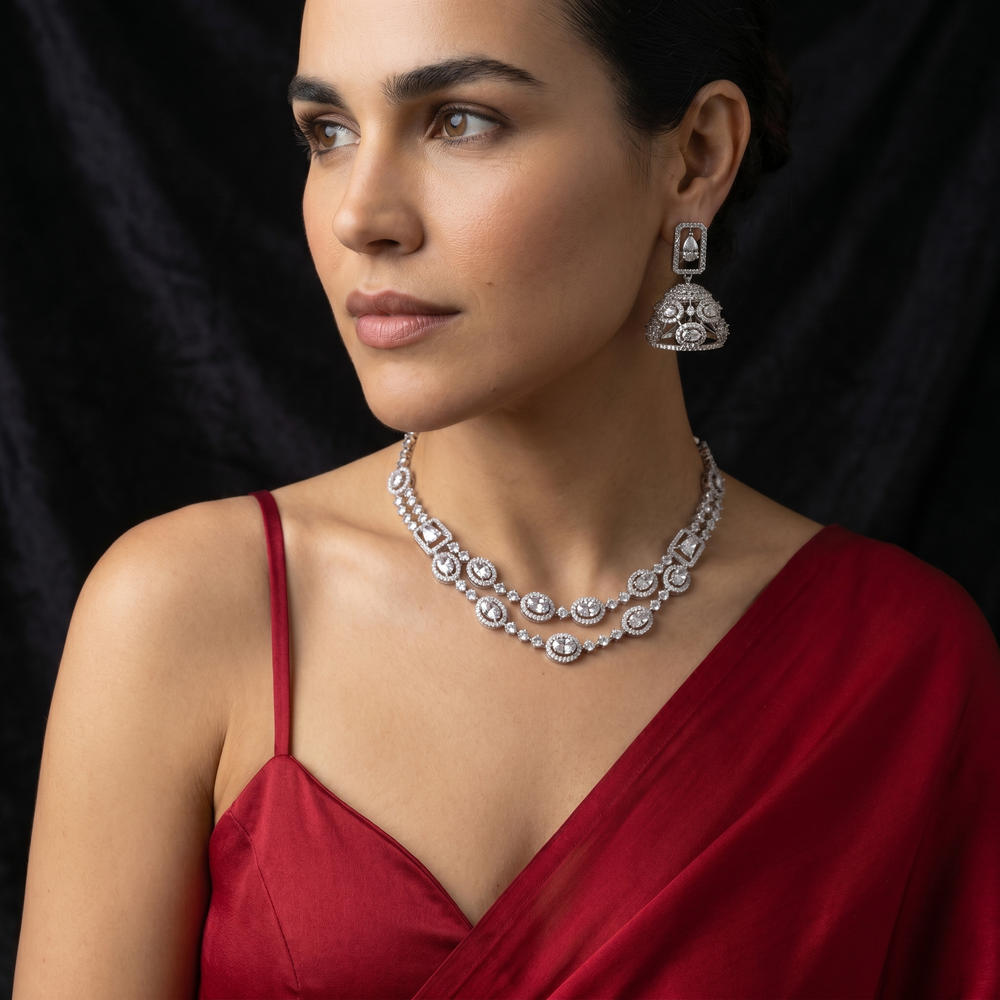 Kairavi heritage elegance necklace set – refined Indian bridal heirloom by Ozel