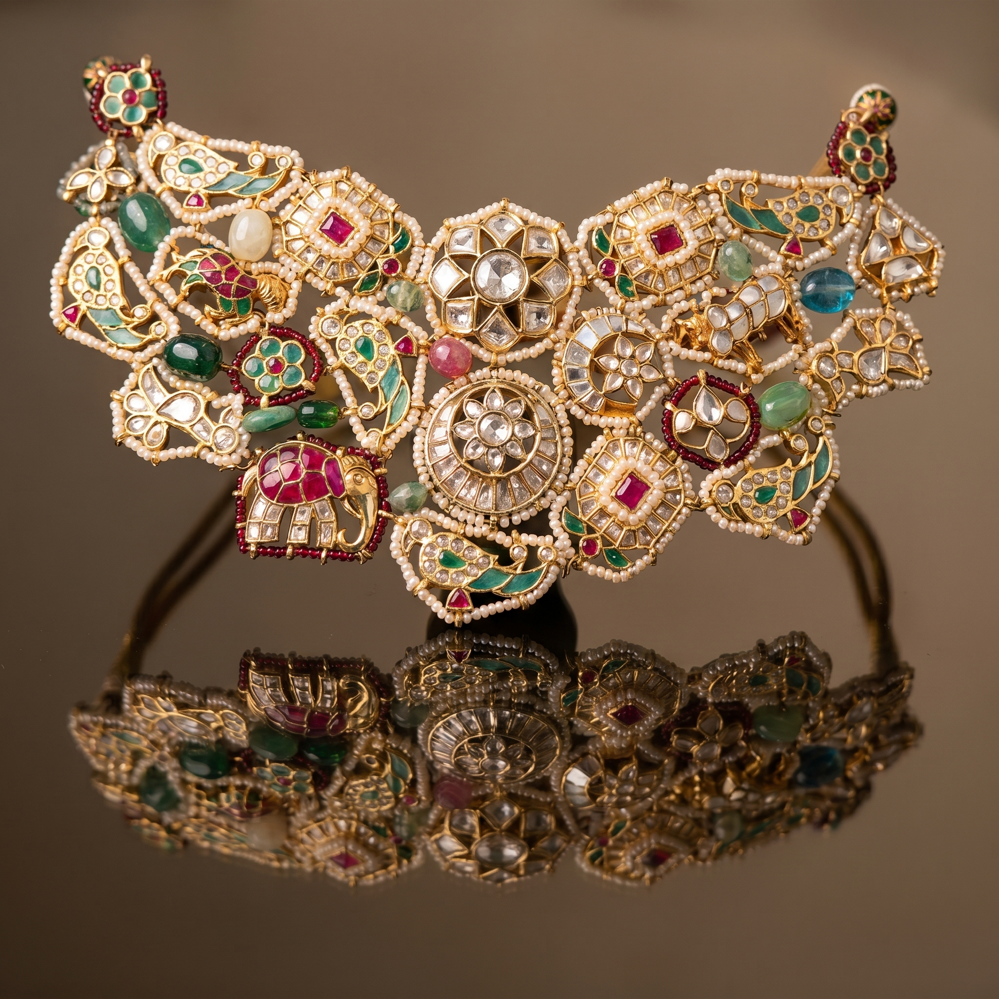 Viyaan Motif Collar Necklace Set