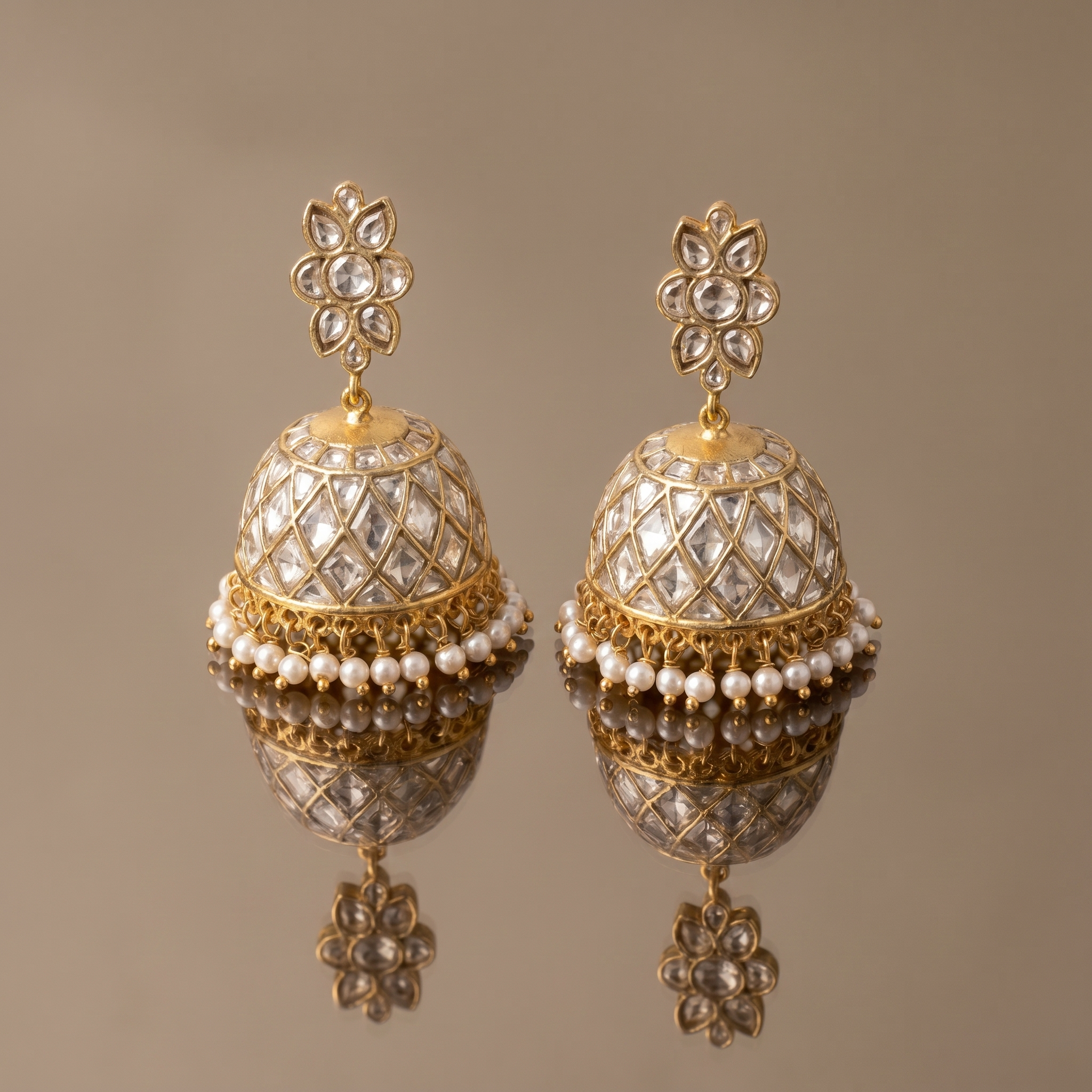 Yashira Kundan Dome Jhumka