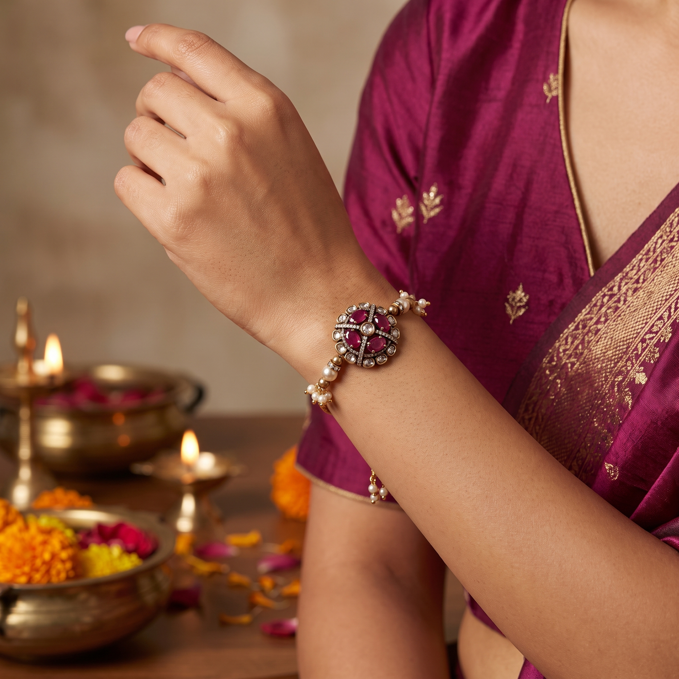 Shashwati Polki Lumba Rakhi