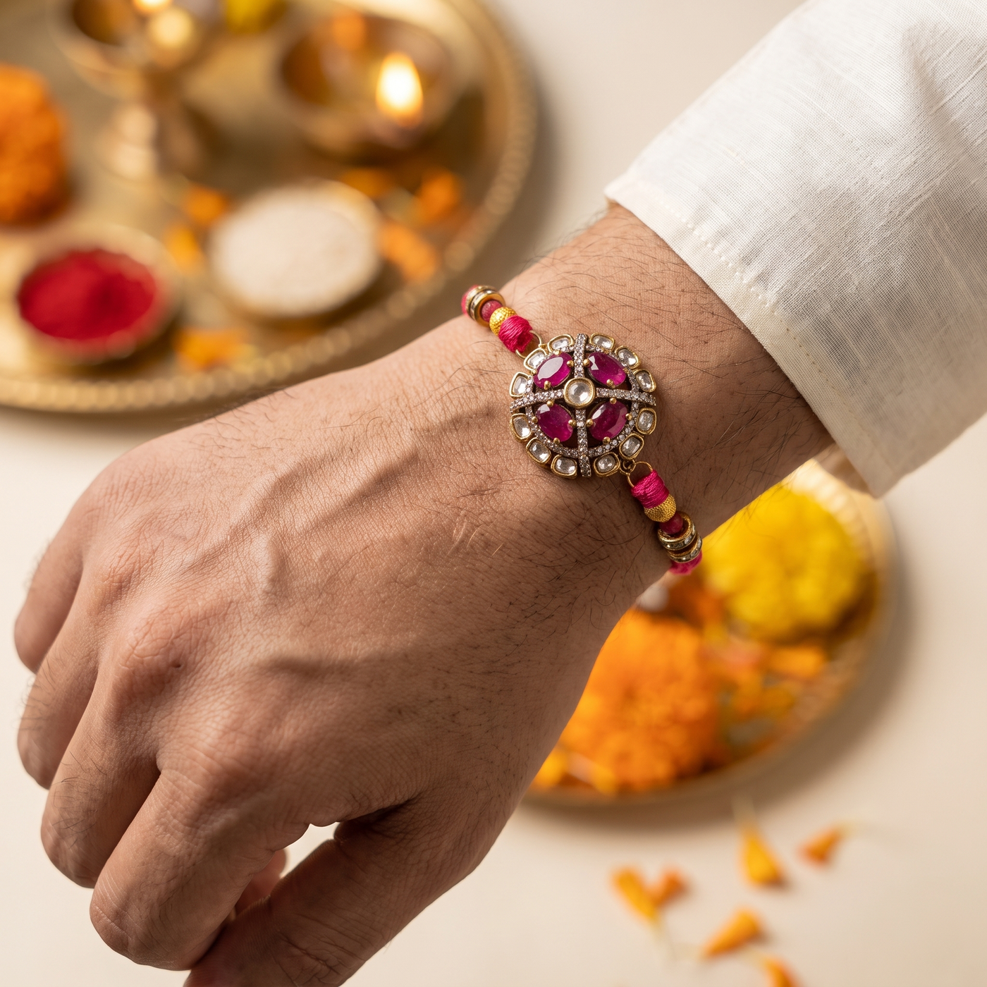 Shashwat Ruby Polki Rakhi
