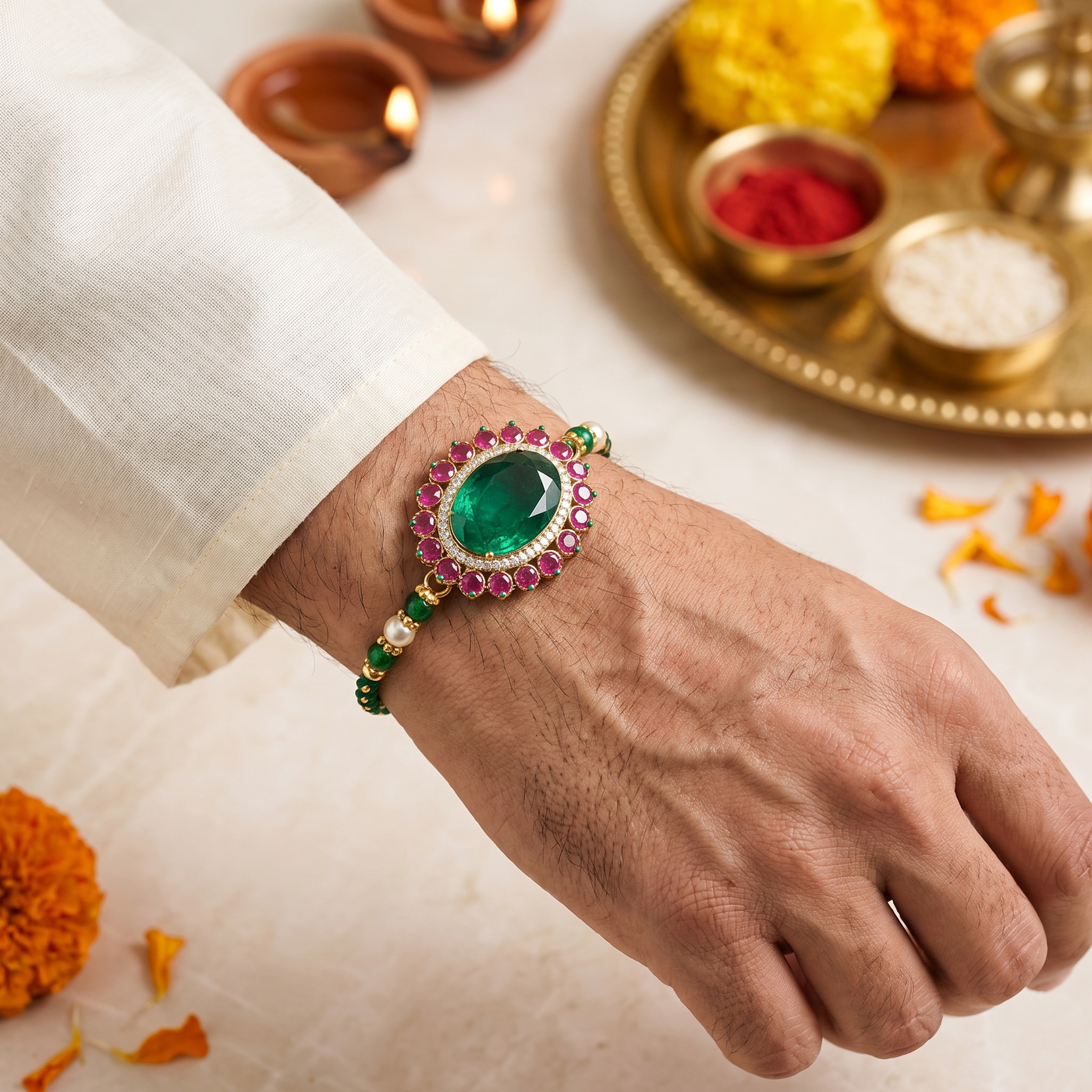 Ruhaan Doublet Stone Rakhi