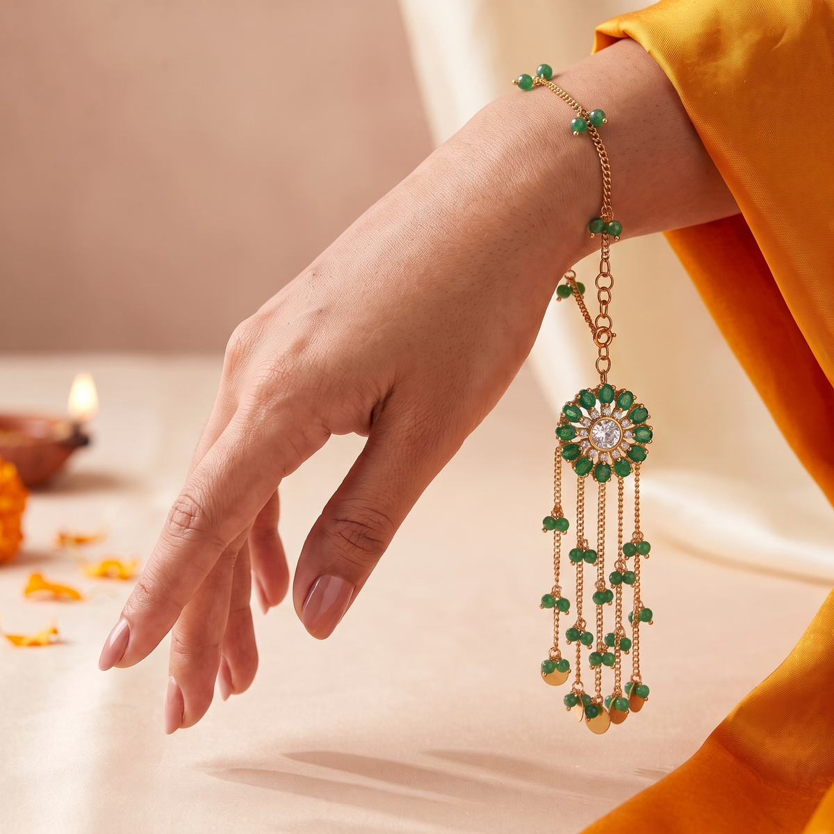 Orbit Green Lumba Bracelet Rakhi
