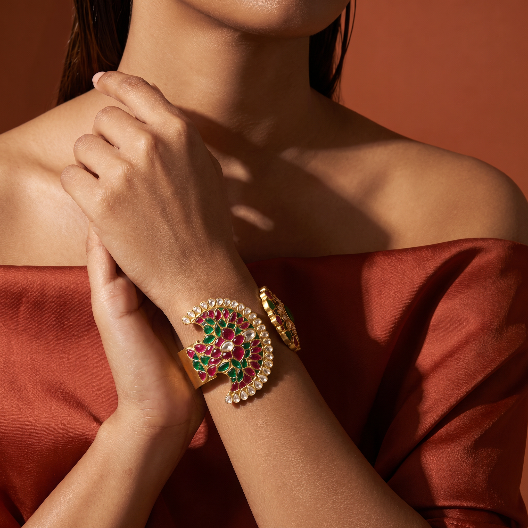 Jeweled Peacock Bangle