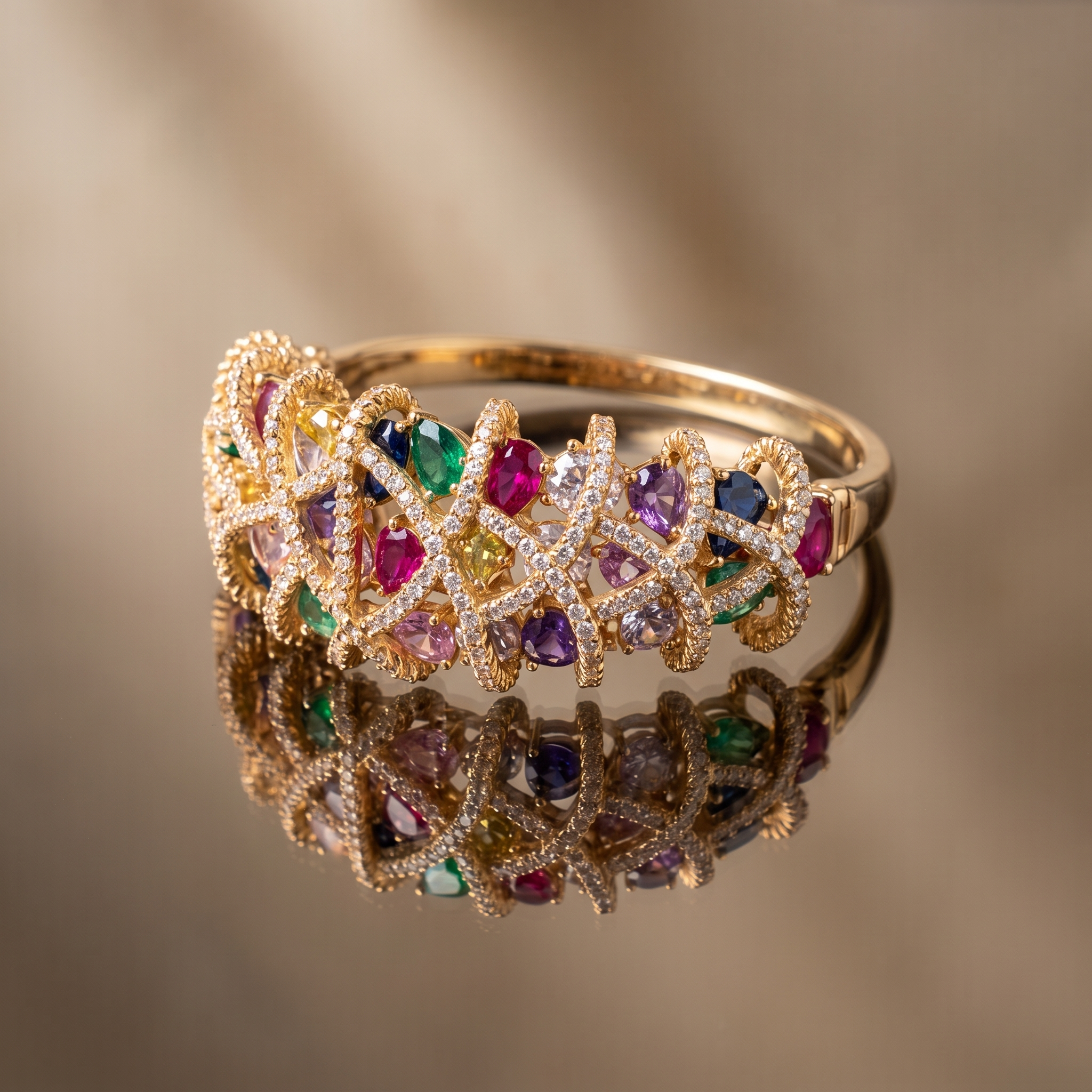 Navrang Gemstone Statement Cuff