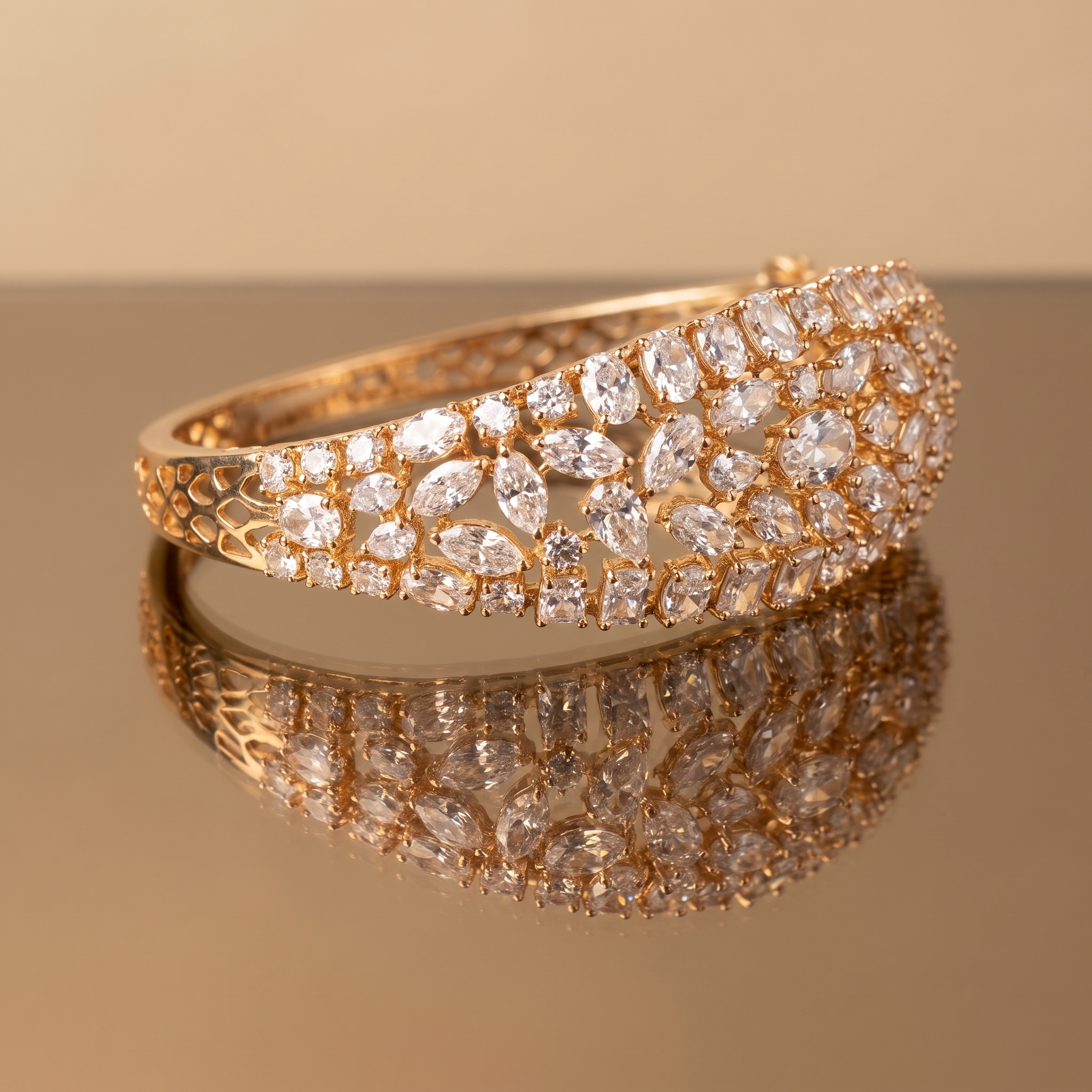 Radiant Stone Cuff Bracelet