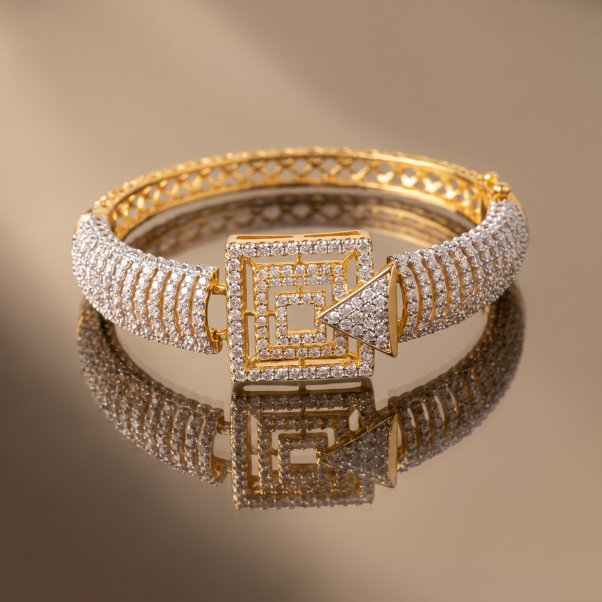 Geometric Square Cuff Bracelet