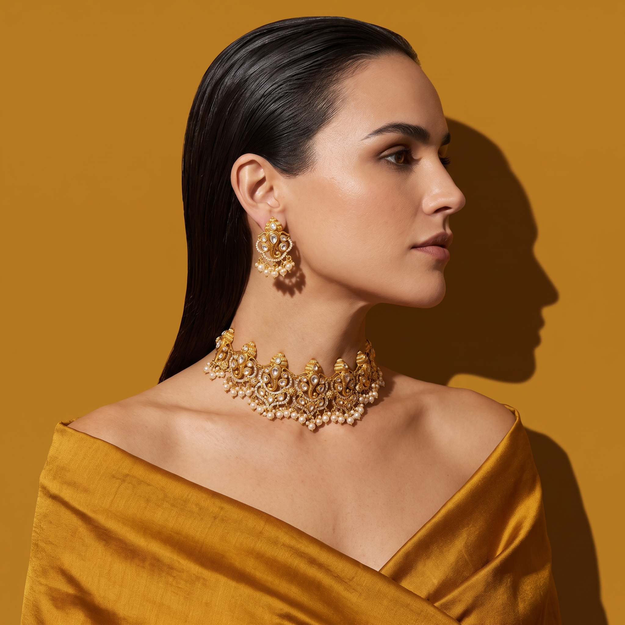 Saloni Pearl & Stone Set