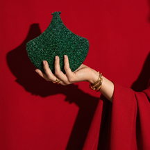 Lume Emerald Crystal Fan Clutch