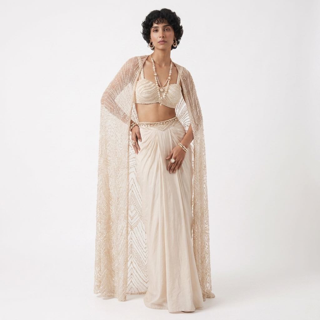 The Celeste Pearl Drape Set