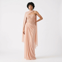 Peach Soiree Gown with Scarf