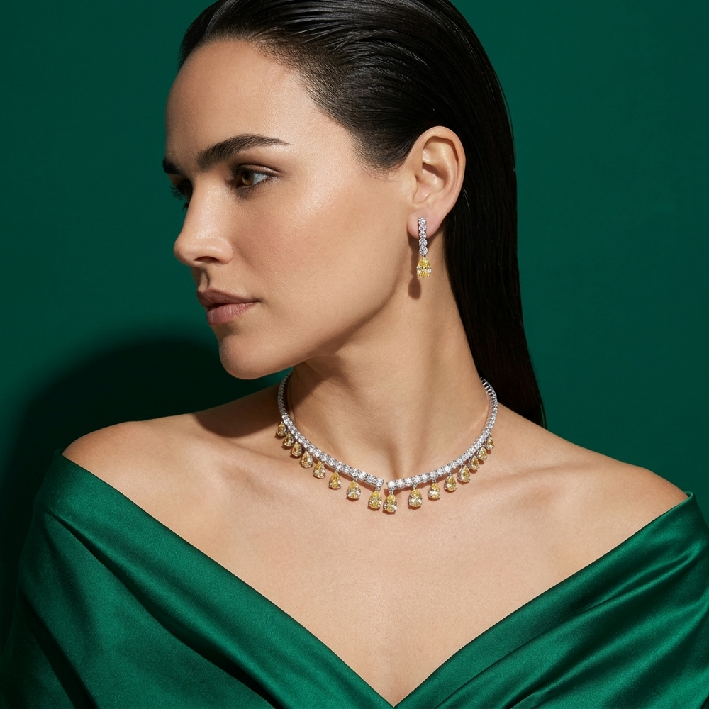 Citrine Torque Necklace Set