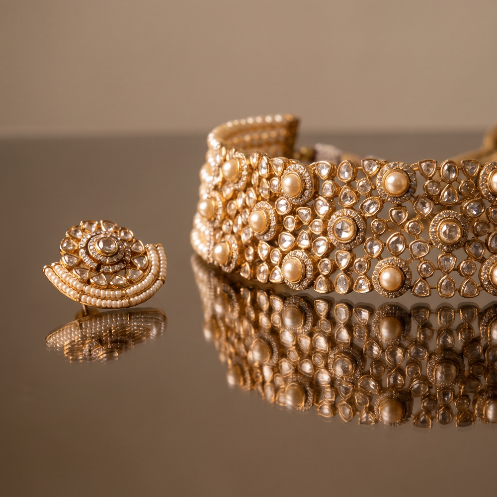 Tarini Kundan Pearl Choker Set