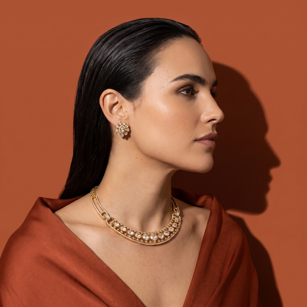 Viyora Polki Collar Set