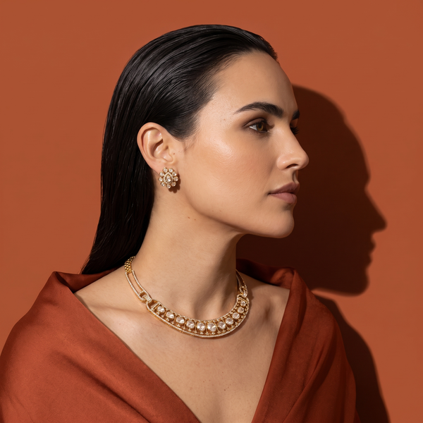 Viyora Polki Collar Set