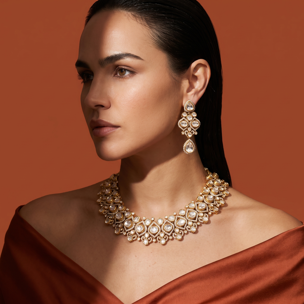 Zarishka Polki Necklace Set
