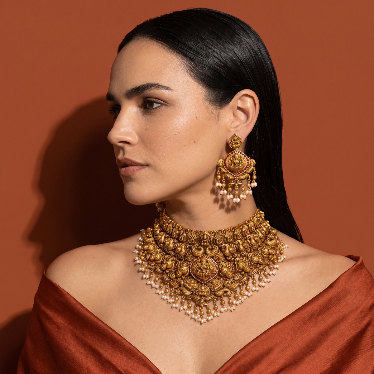 Temple Bridal Choker Necklace Set