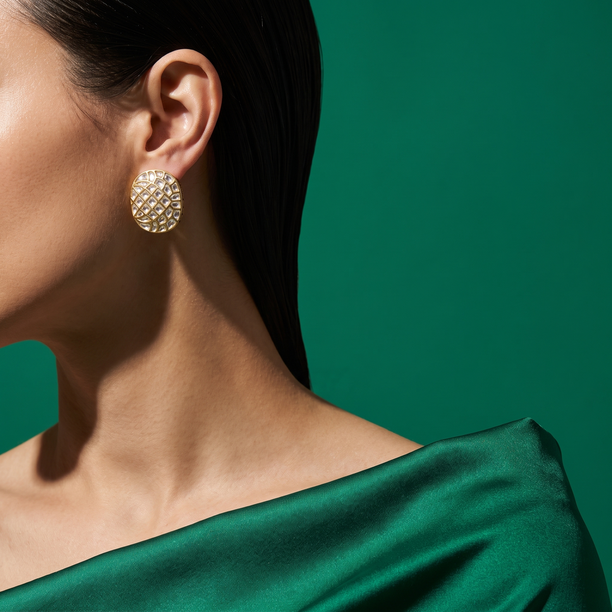 Ritvi Polki Lattice Studs