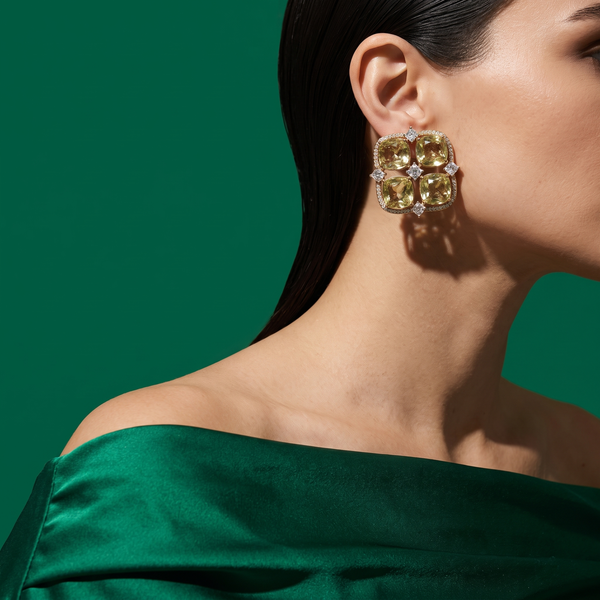Miraaj Square Stud Earrings