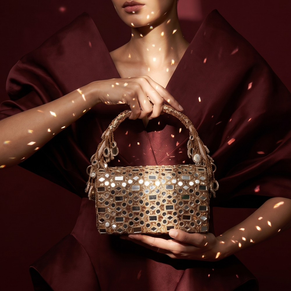 Tarini Mirrorwork Flap Bag