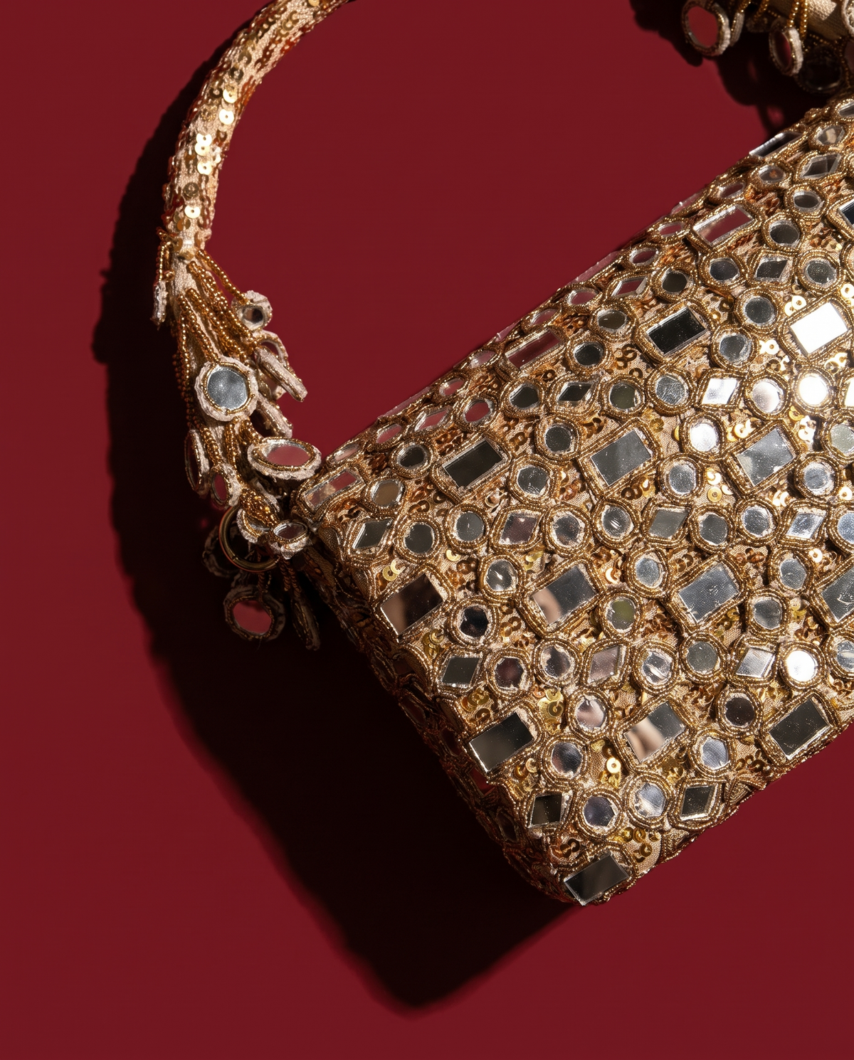 Tarini Mirrorwork Flap Bag