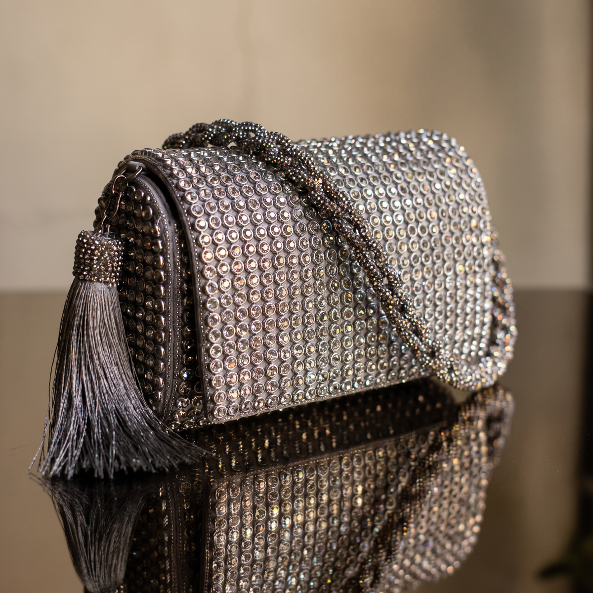 Velora Silver Flap Bag
