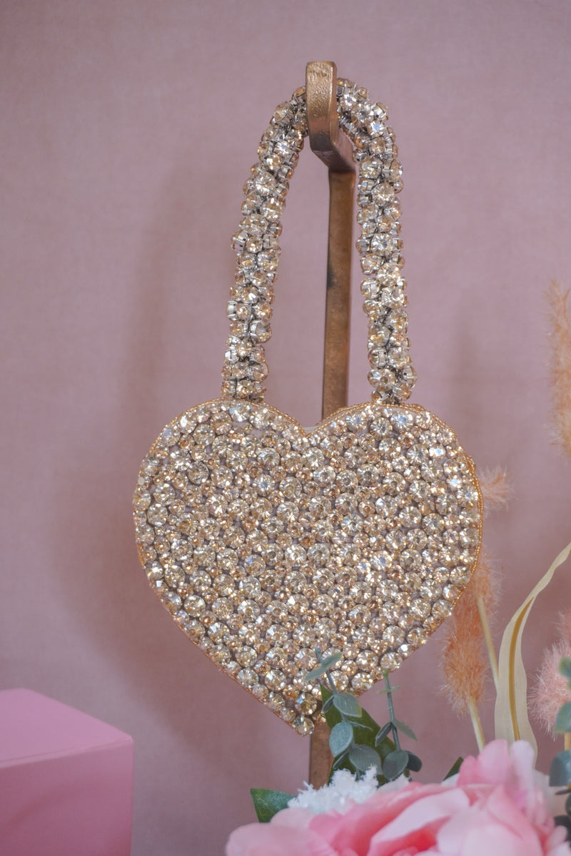 Rhinestone Mini Heart Bag