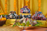 Kalamkari print Gol potli bag