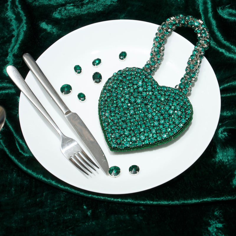 Rhinestone Mini Heart Bag