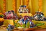 Kalamkari print Gol potli bag