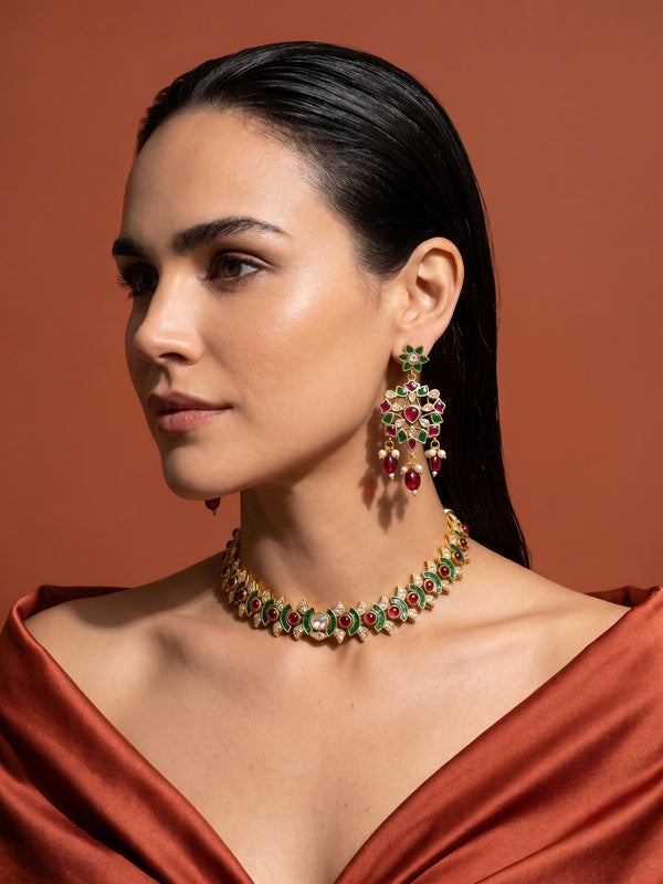 Pankhi Fan Link Choker Set