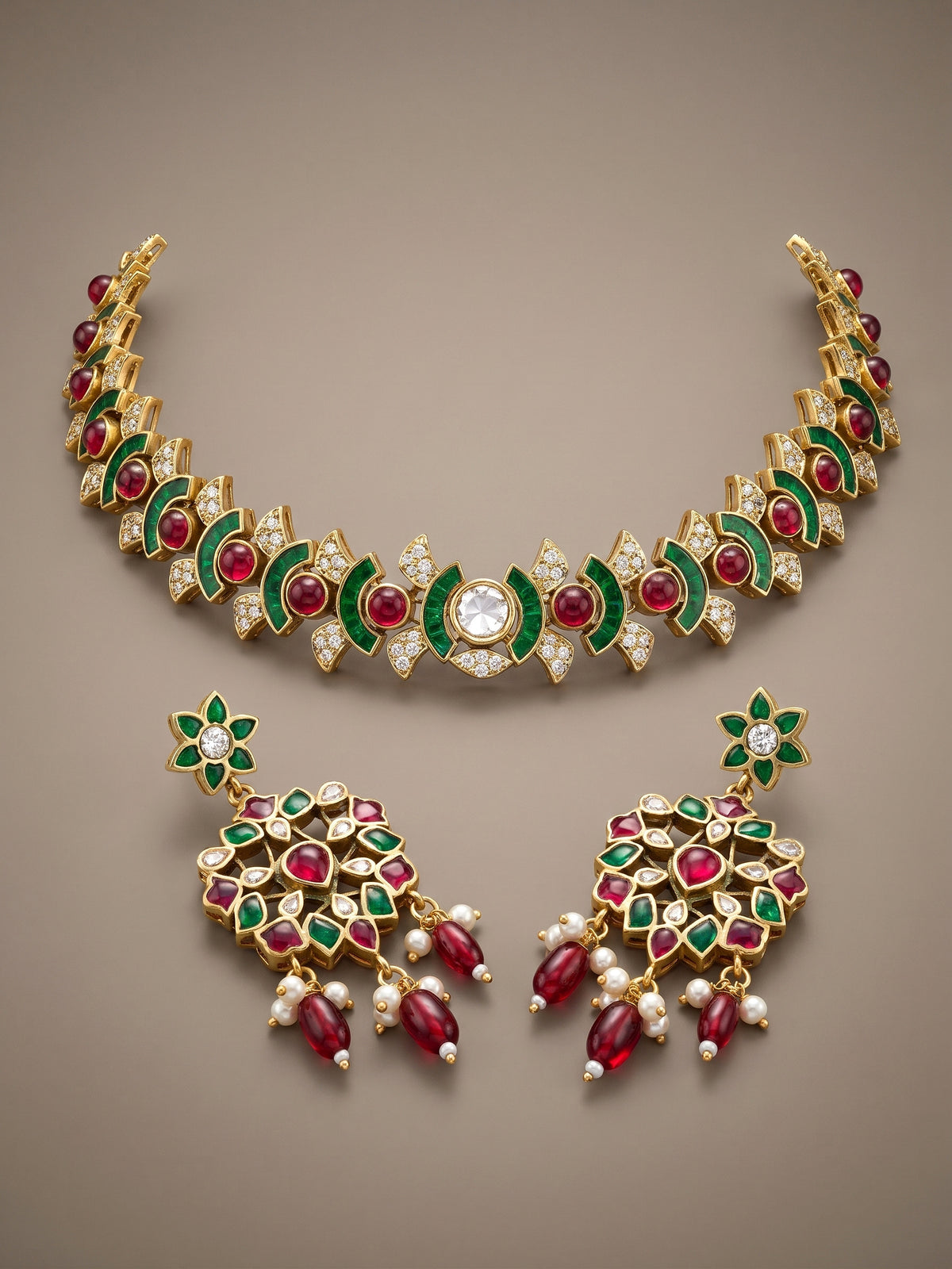 Pankhi Fan Link Choker Set 4