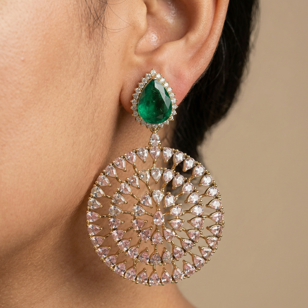 Mandala Crystal Ombre Earrings – mandala motif earrings by Ozel