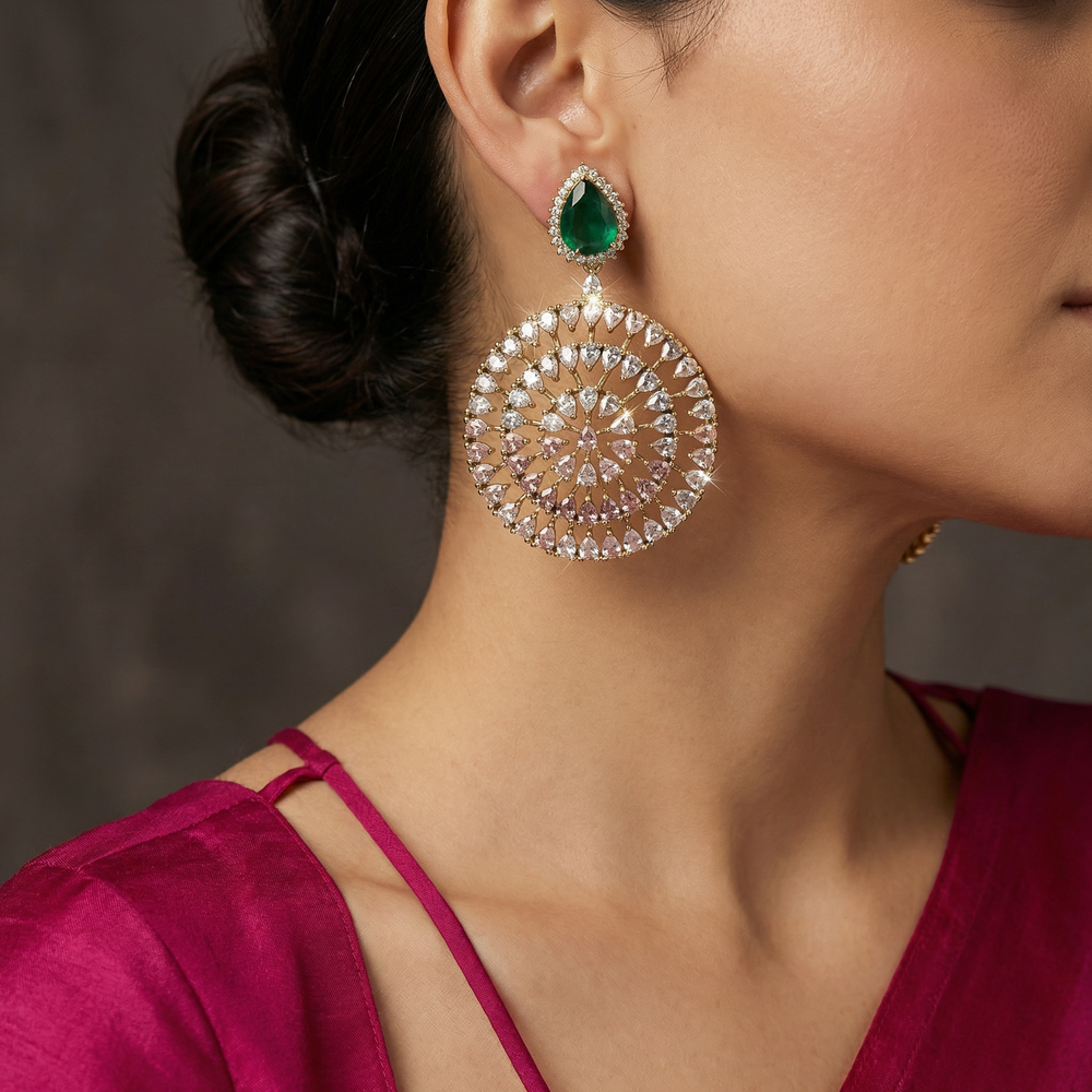 Mandala Crystal Ombre Earrings – handcrafted crystal ombre earrings by Ozel