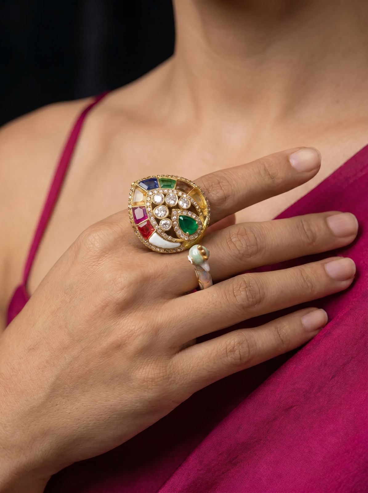 Morni Enamel Ring