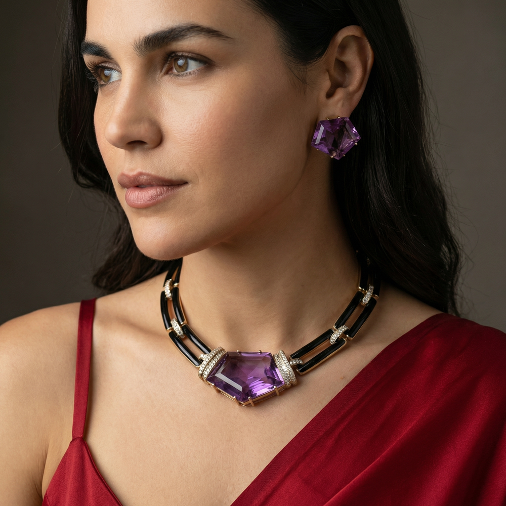 Lavéira – noir necklace set by Ozel