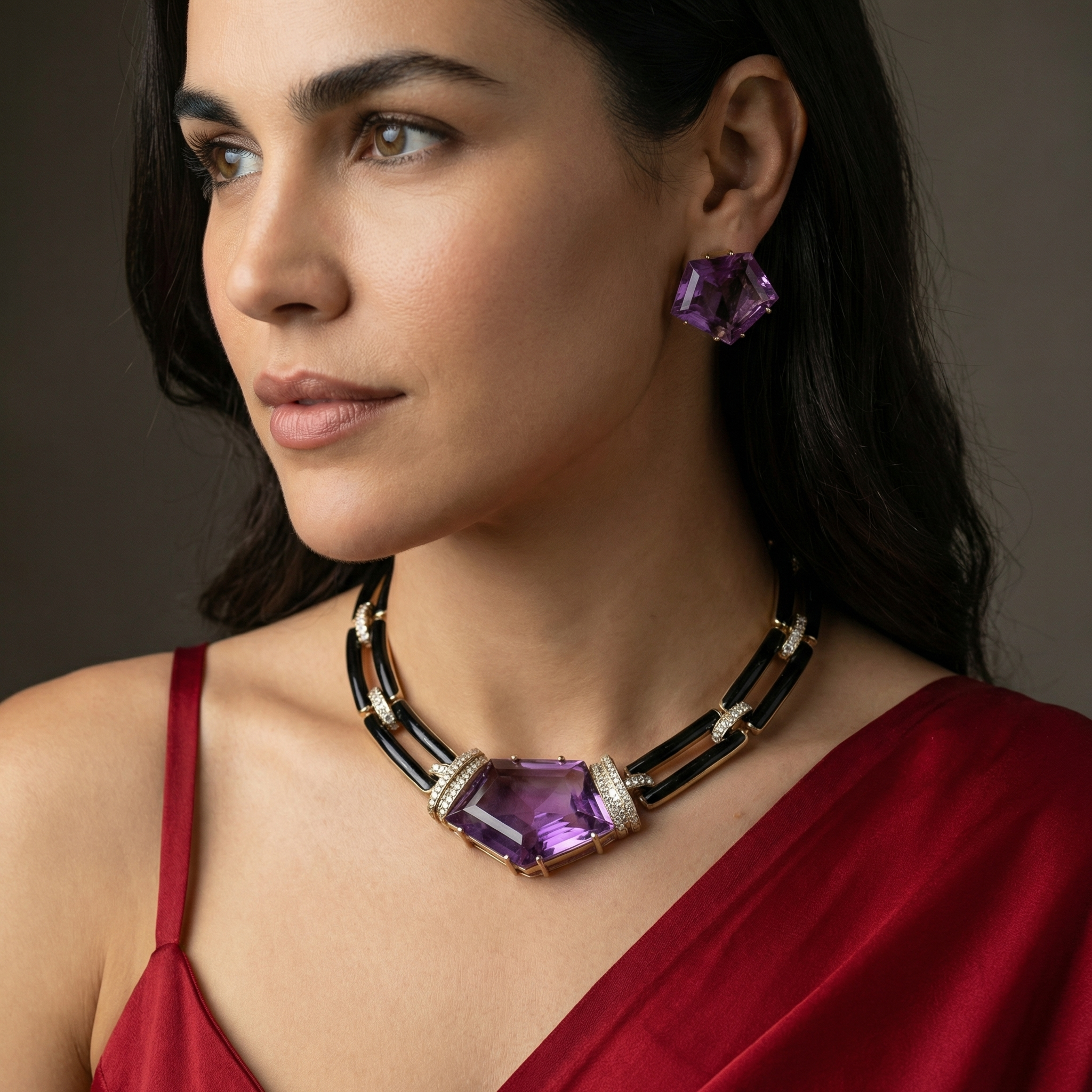 Lavéira – noir necklace set by Ozel