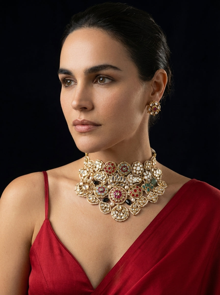 Varnika Rangrez Kundan Collar Set