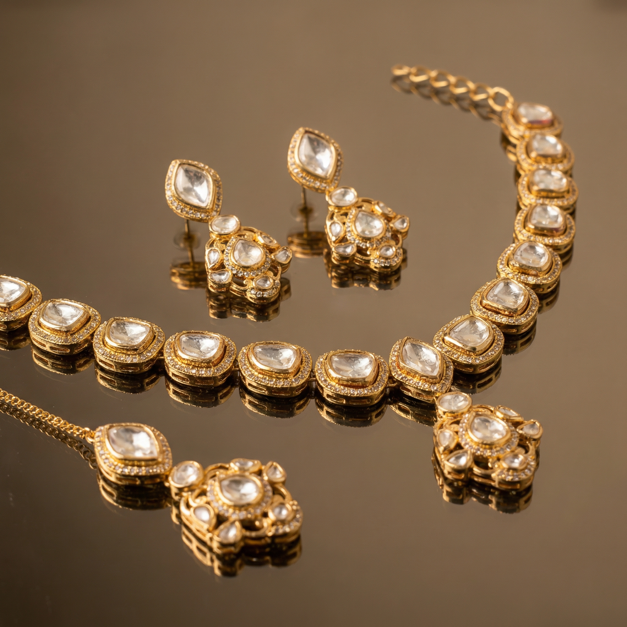 Raahita Cascade Kundan set