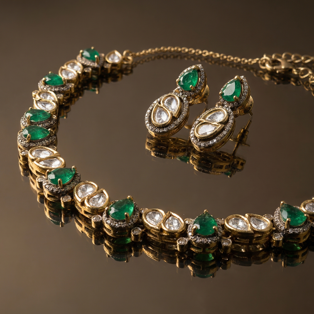 Zyraeth – noor cascade necklace set by Ozel