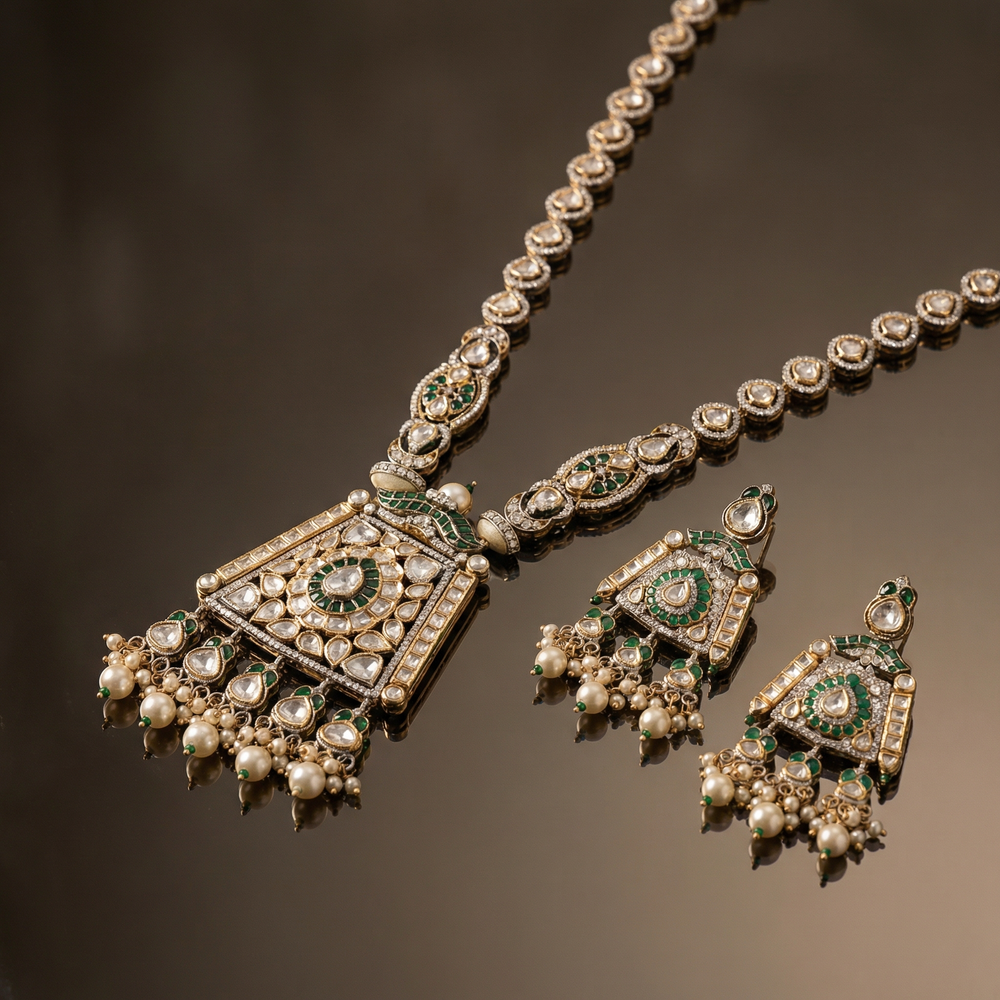 Meherzar – kundan rivaayat necklace set by Ozel