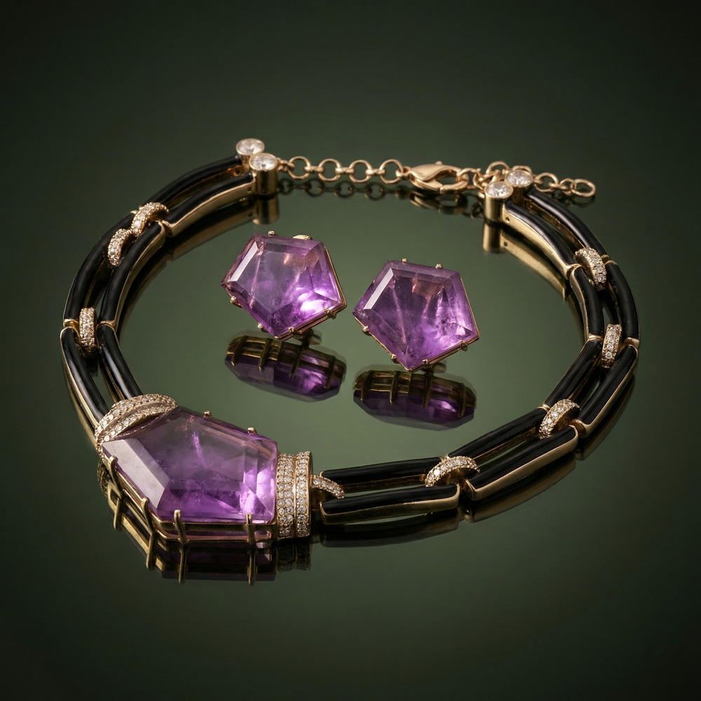 Lavéira – noir necklace set by Ozel