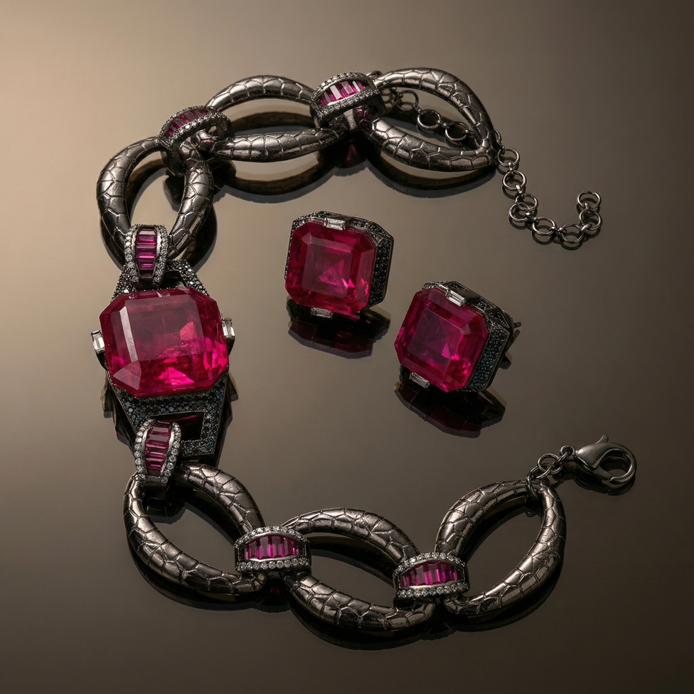 Kaelith – rouge link necklace set by Ozel