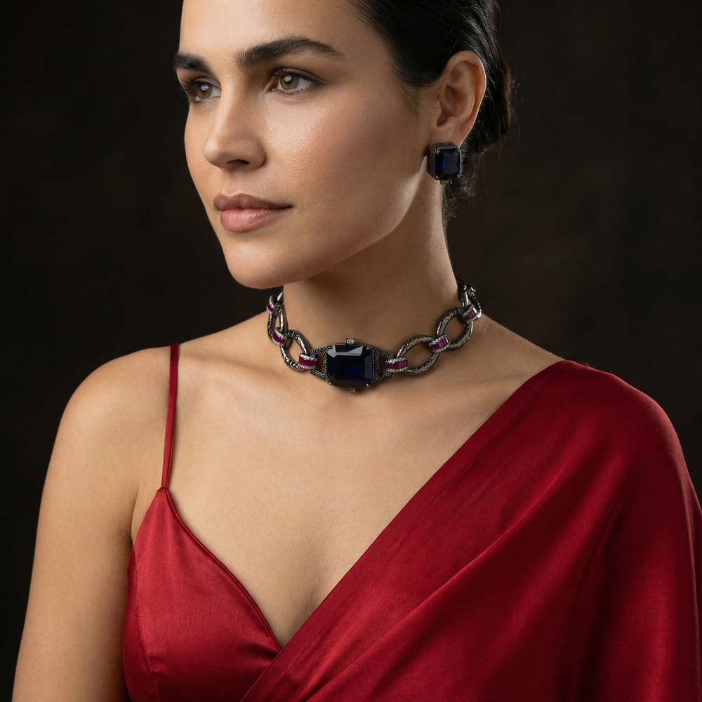 Kaelith – rouge link necklace set by Ozel