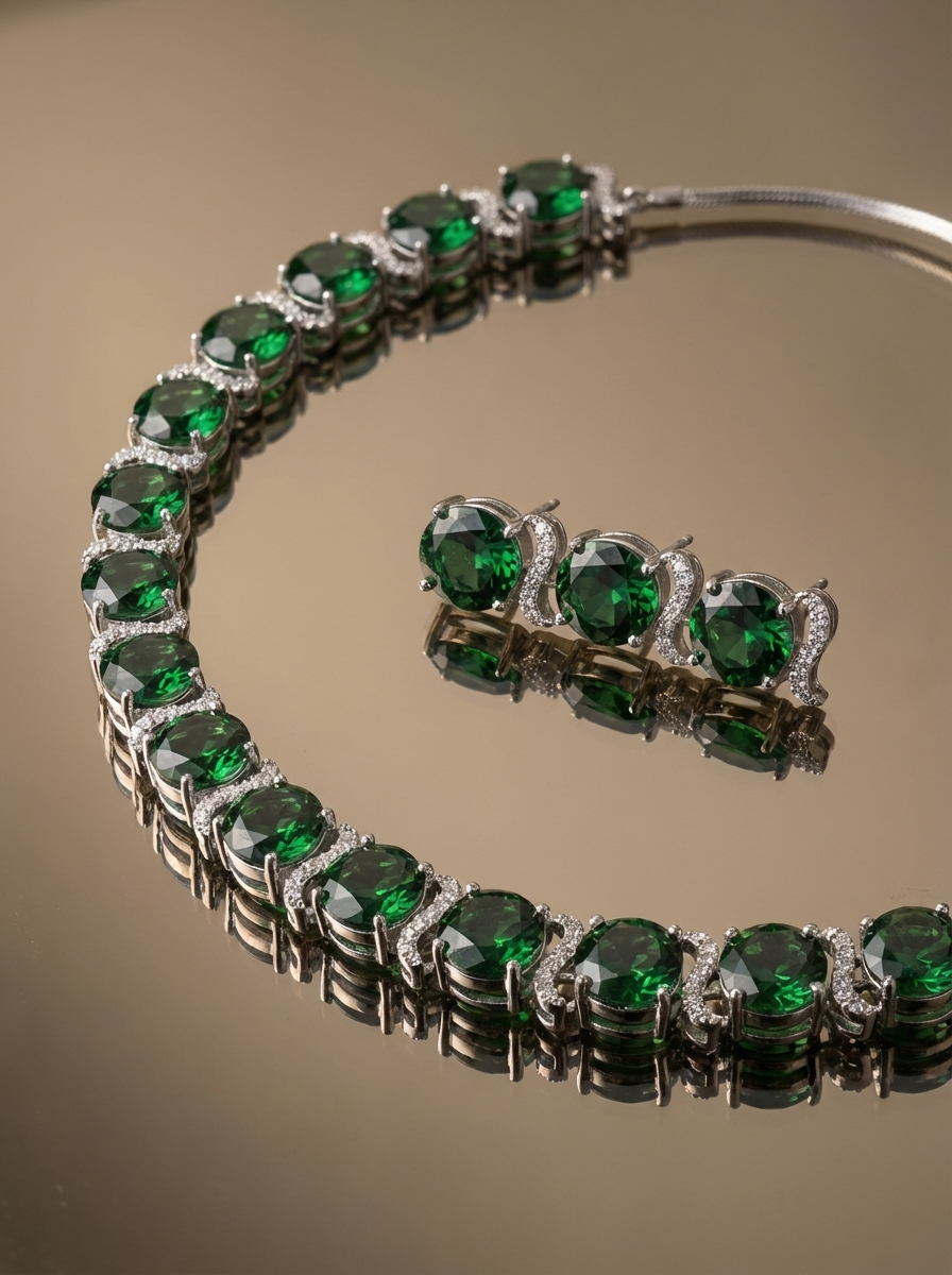 Emeraé – serpentina luxe necklace set by Ozel