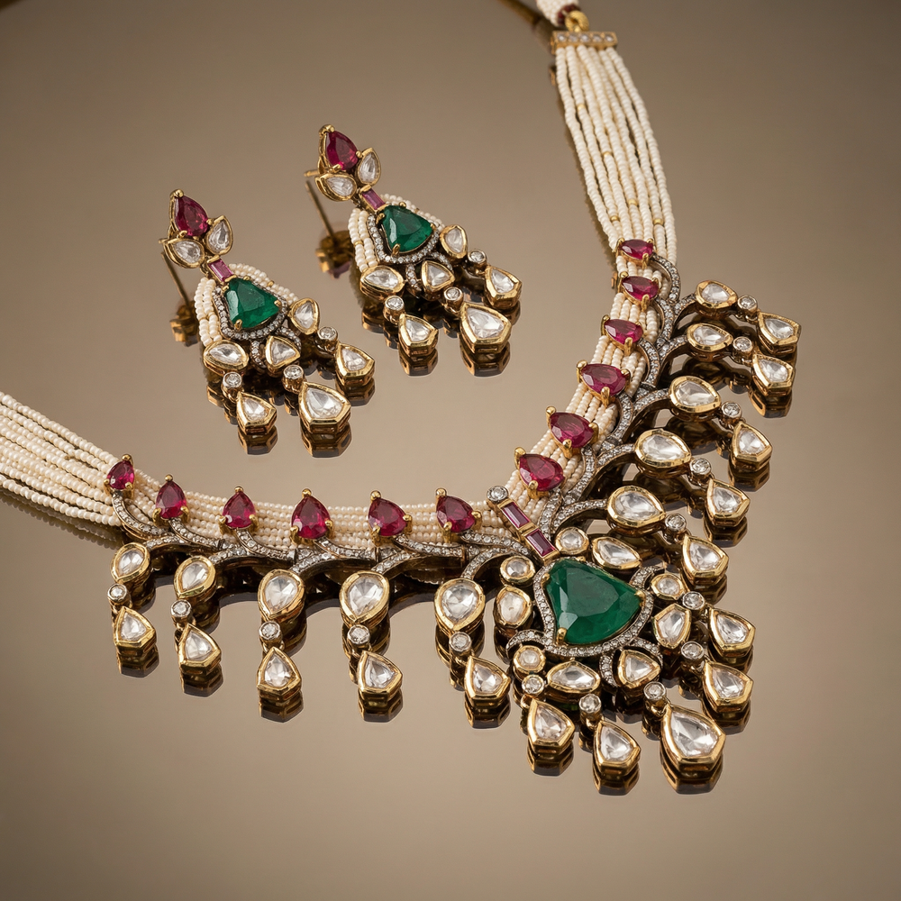 Mahua – pearl necklace set by Ozel