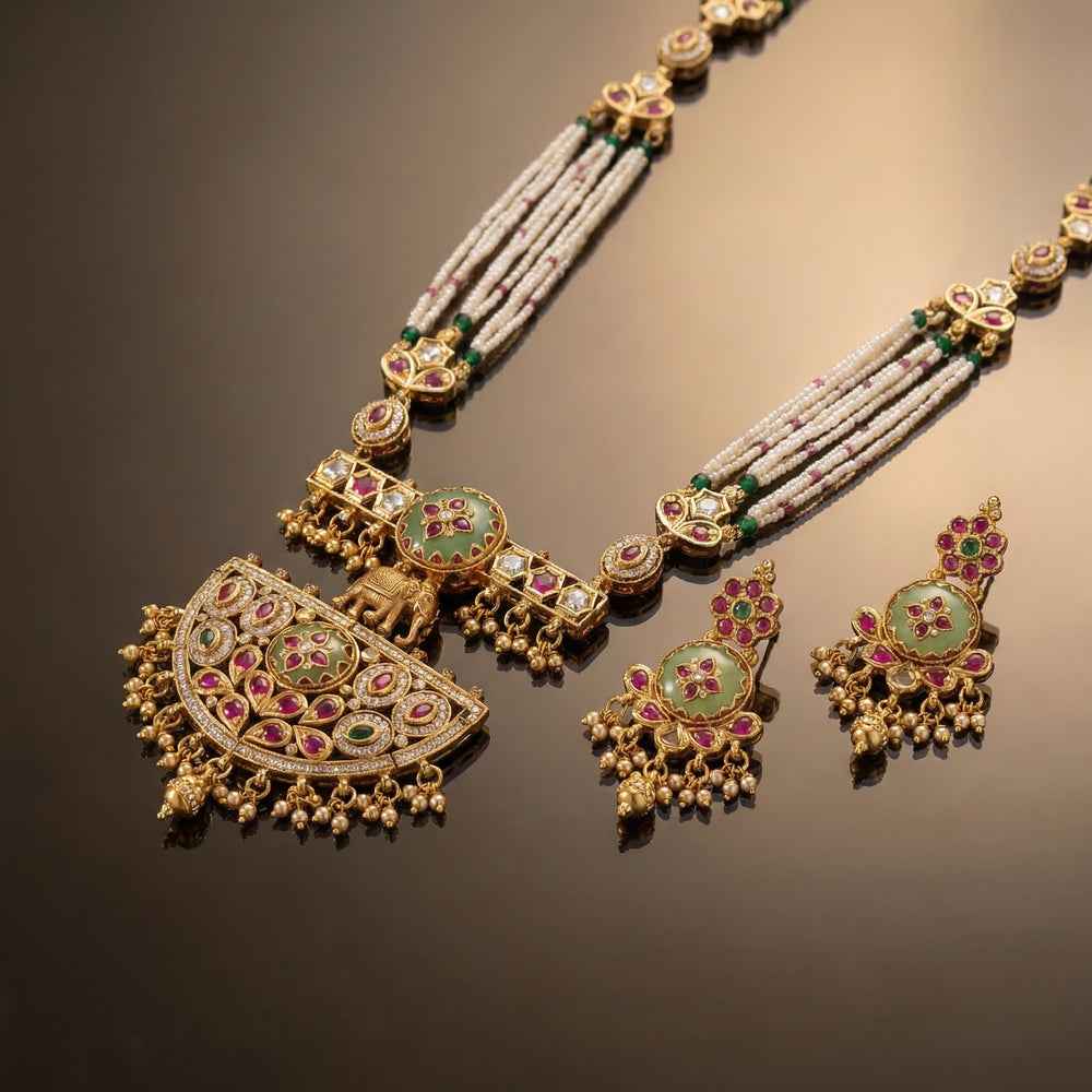 Aaranyaa – gajraaj haar set by Ozel