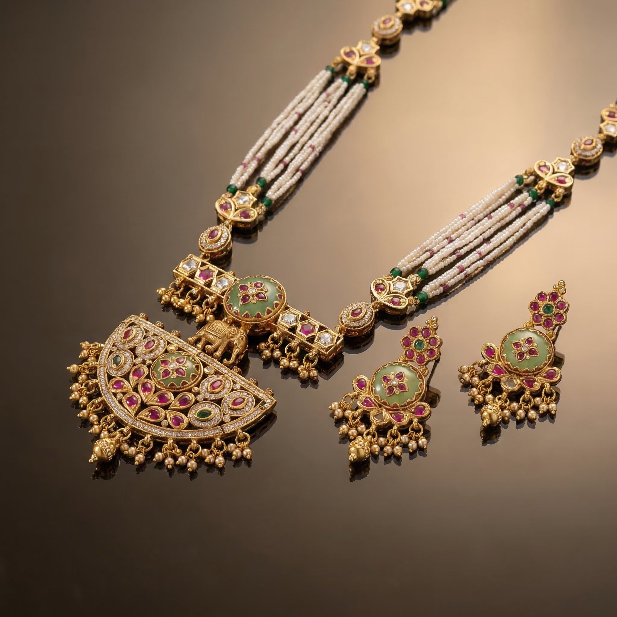 Aaranyaa – gajraaj haar set by Ozel